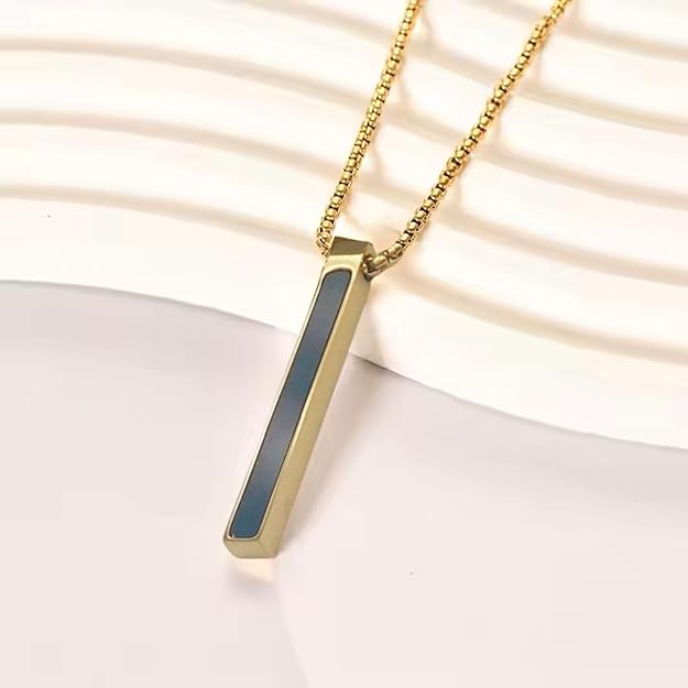 Bar Pendant Necklace Mother Of Pearl White 18K Gold Anti Tarnish Stainless Steel Necklace Pendant Chain For Women