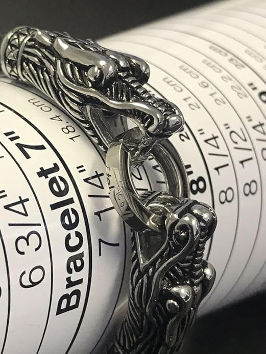 Biker Punk Lion Dragon Leather Stainless Steel Kada Bangle Bracelet