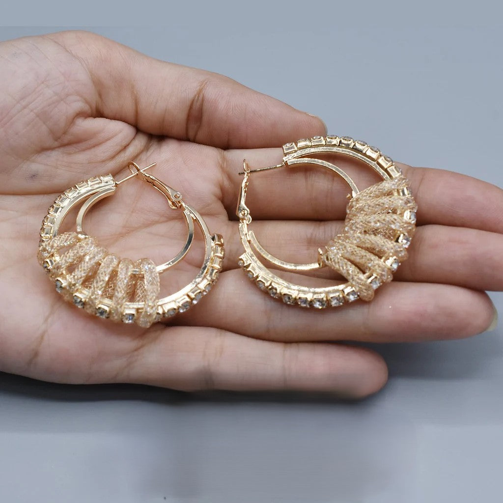 New Design Vintage Chain Hoop Earrings For Women Big Gold Round Earring Brincos Jewelley Female Fashion Statement Gifts