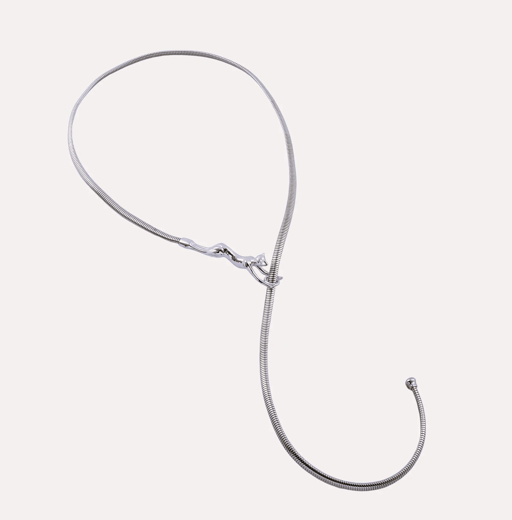 Snake Chain Silver Clasp Designer Fashion Jewellery Adjustable Length Versatile Waist Chain Cat Necklaces for Womens