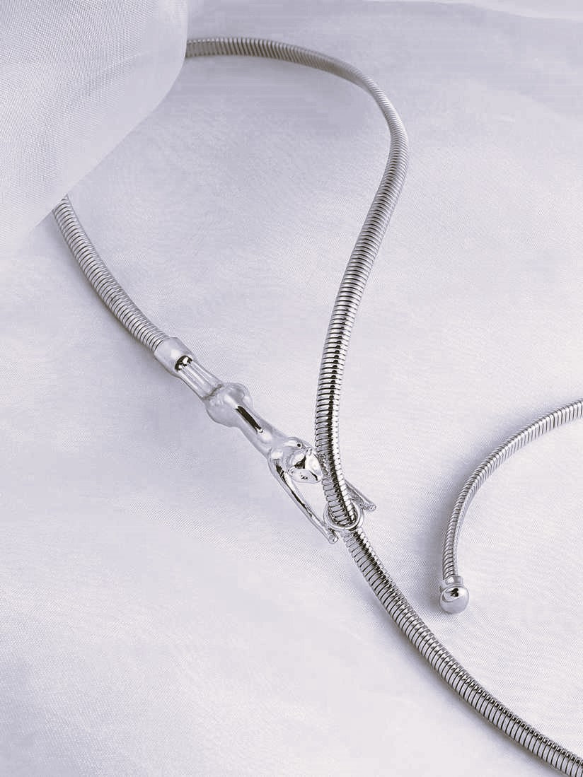 Snake Chain Silver Clasp Designer Fashion Jewellery Adjustable Length Versatile Waist Chain Cat Necklaces for Womens