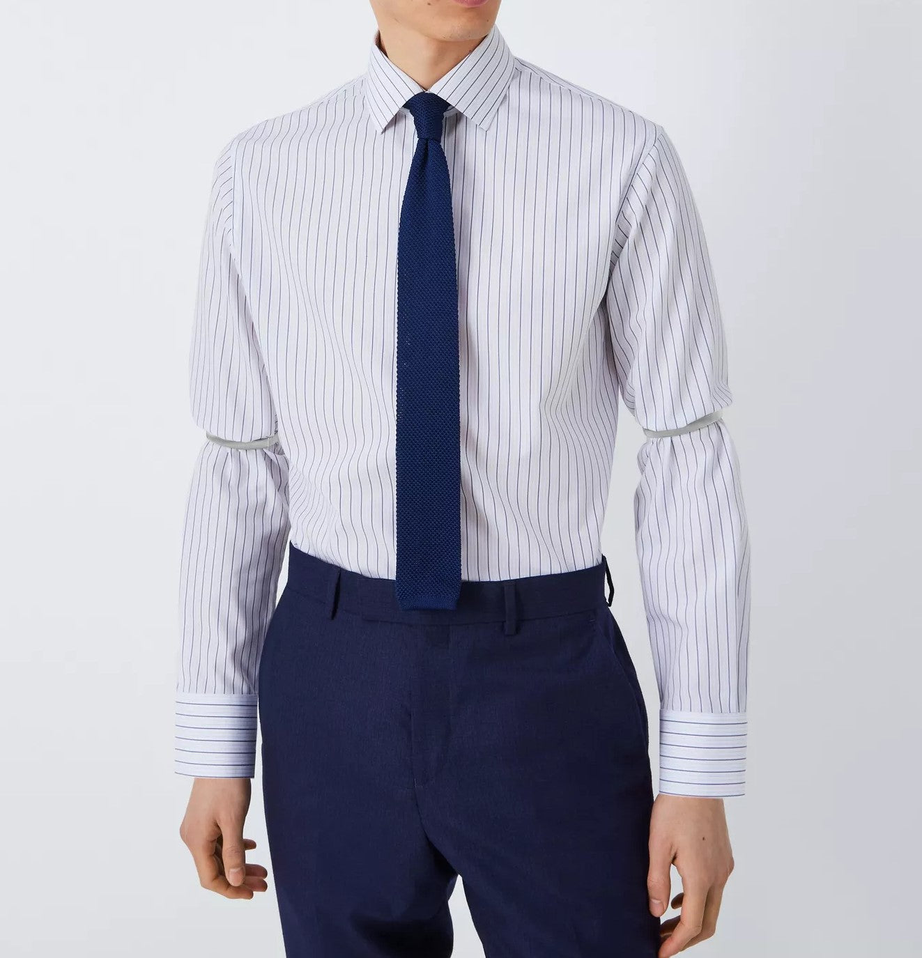 Elastic Silver Stretch Bracelet, Ribbed Design, Anti-Slip Shirt Sleeve Metal Armbands Stretch Elastic Armbands Bracelet Sleeve Holders for Men and Women 1 pcs