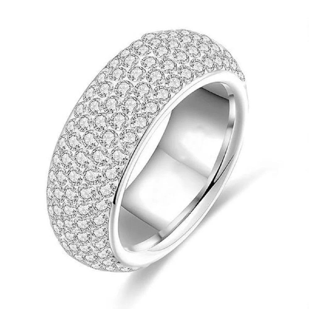 Stylish Diamond Ring For Men And Women | Proposal Couple Band Ring | Five Row Diamond Ring | Jewellery | Finger Rings Size 17-21