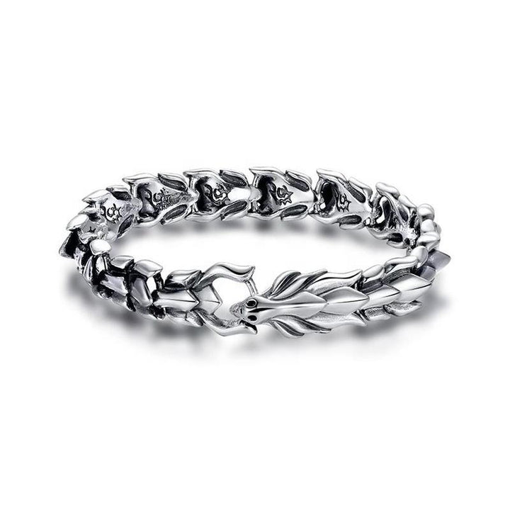 Elegant Gold-Plated Chunky Chain Bracelet, Statement Fashion Jewellery, Geometric Design 14mm 21cm Dragon Head Bracelet Unique Dragon Mens