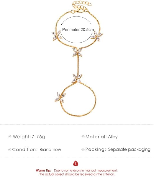 Flower Oval Solitaire Gold Silver Anti Tarnish Box Chain Bracelet Joint Ring For Women