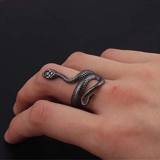 vintage_set of_4_combo_snake_adjustable_ring_glamshell_6